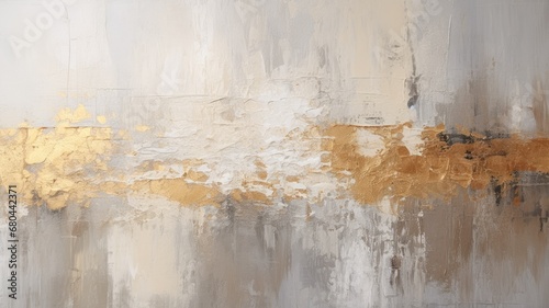 ゴールドと灰色の抽象画_1　Generative AI