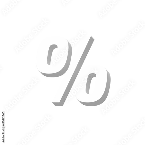 Percent symbol 3d style icon photo