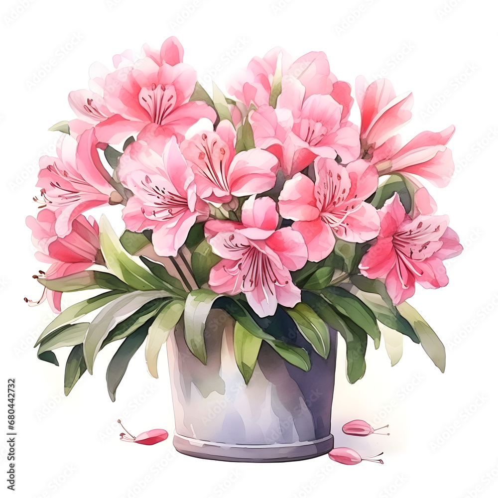 Alstroemeria, Flowers, Watercolor illustrations Alstroemeria, Flowers, Watercolor illustrations
