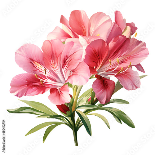Alstroemeria, Flowers, Watercolor illustrations