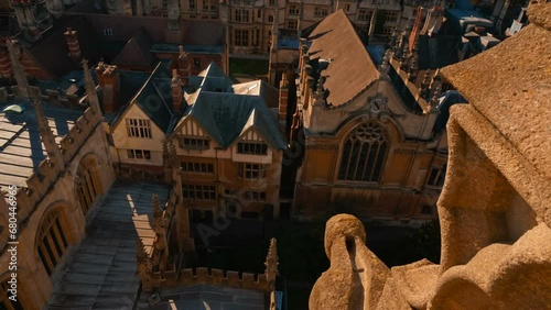 Aerial view of the Brasenose College, one of the constituent colleges of the University of Oxford founded in 1509. The University of Oxford is the oldest university in the English-speaking world photo