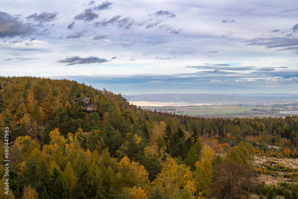 Naturpark Zittauer Gebirge im Herbst, Blick vom Scharfenstein 3 Naturpark Zittauer Gebirge im Herbst, Blick vom Scharfenstein 3