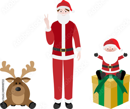 サンタクロースのコスプレをしたビジネスマン