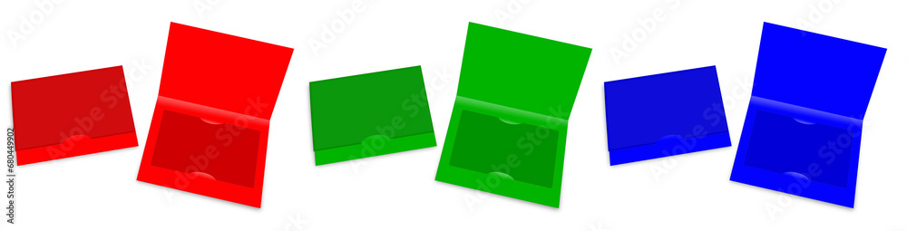 Three credit card blank template red, green and blue (RGB) for presentation layouts and design. Three credit card blank template red, green and blue (RGB) for presentation layouts and design.