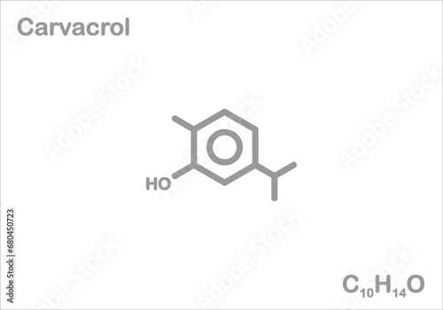 Carvacrol. Simplified structural formula.