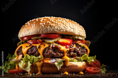 Delicious Hamburger Close-Up