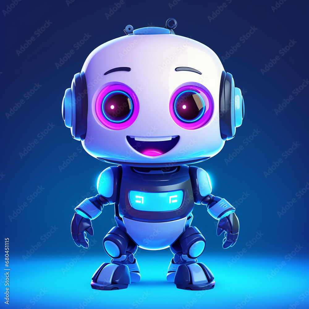 Neon AI Cartoon Bot: Isometric Chatbot in Tech & Engineering for Online Training Neon AI Cartoon Bot: Isometric Chatbot in Tech & Engineering for Online Training