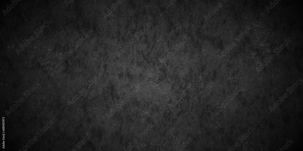 Dark Black background texture, old vintage charcoal black backdrop paper with watercolor. Abstract background with black wall surface, black stucco texture. Black gray satin dark texture luxurious.