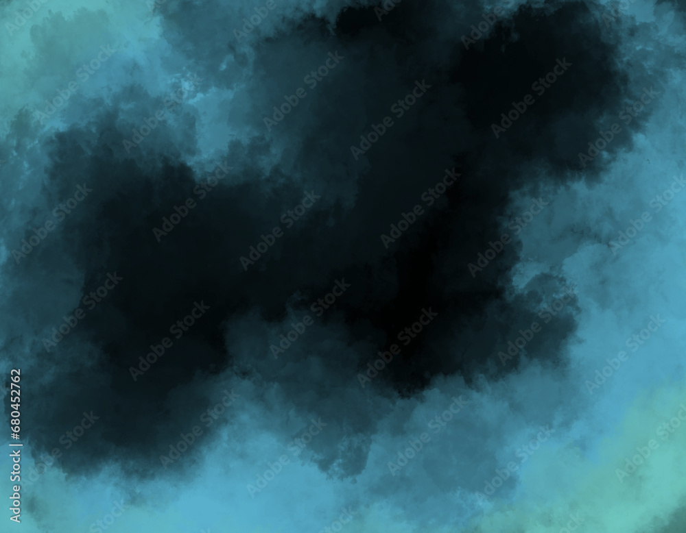 抽象的な青色の霧煙のテクスチャ背景素材/背景色黒