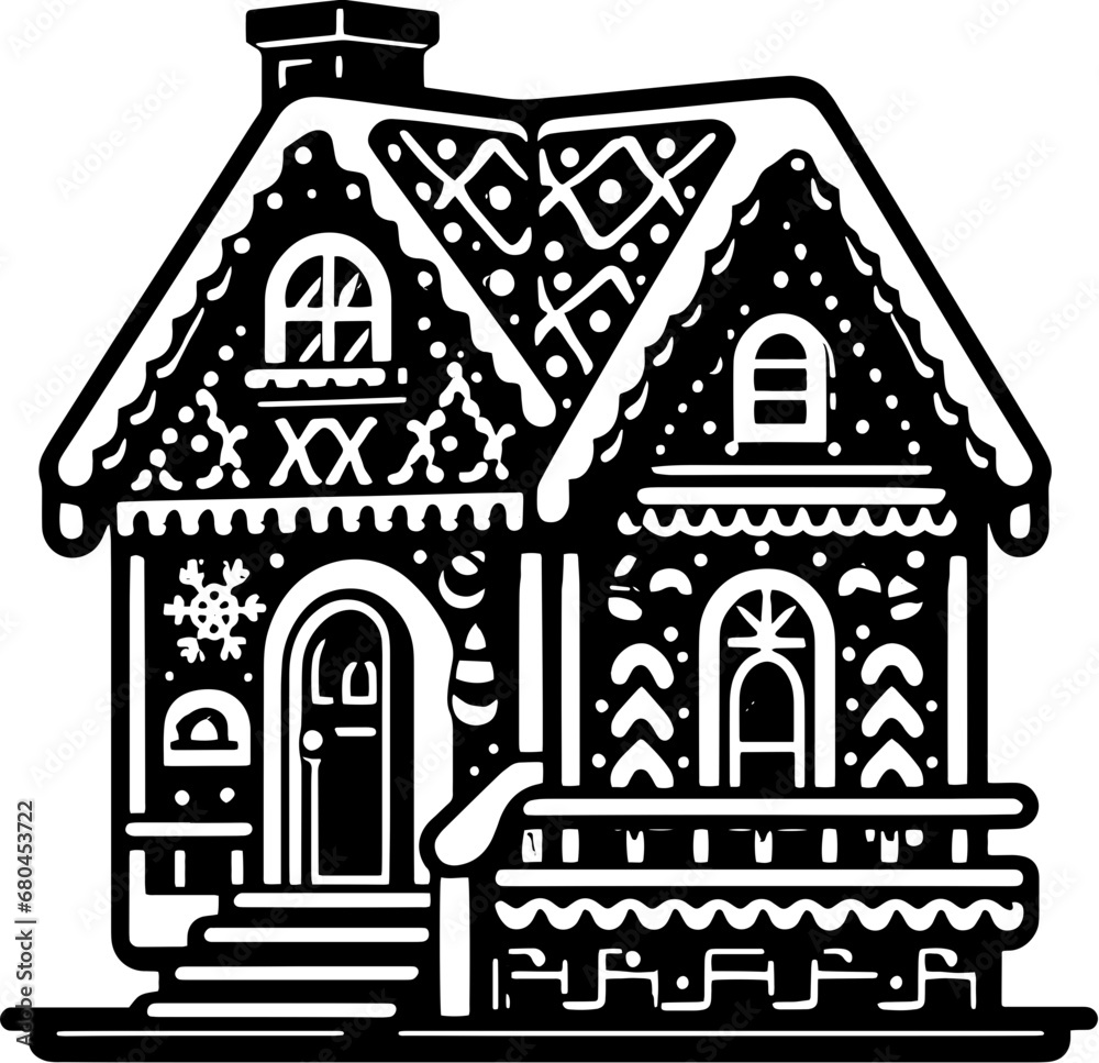 Naklejka premium Gingerbread House Design 4