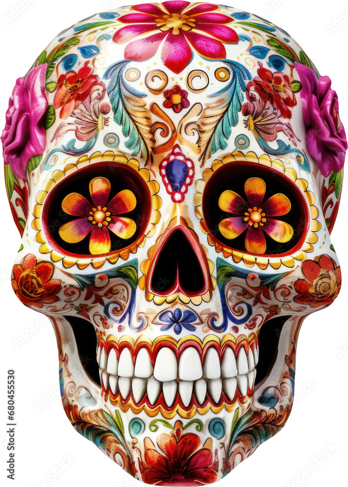 Mexican sugar skull transparent background PNG clipart