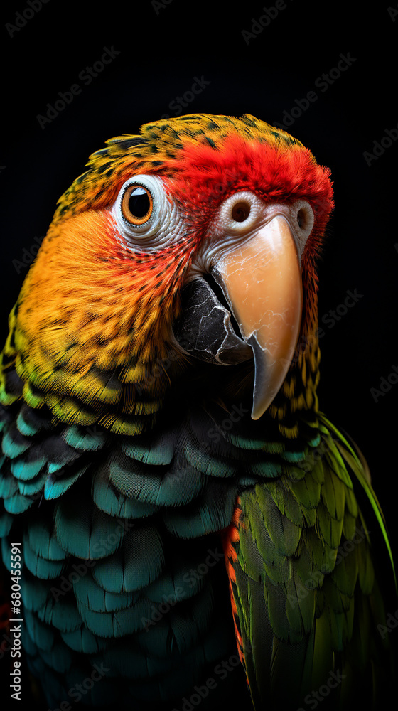 Colorful parrot. Generative AI.
