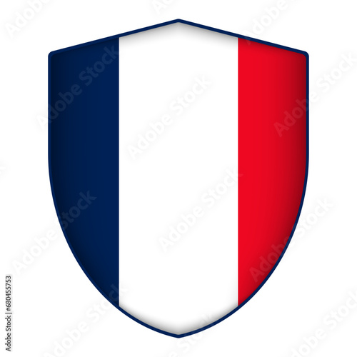 Free Download Saint Martin flag in shield shape. Vector illustration. - GFXLoad