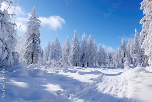 Panoramic View Of Snowy Winter Landscape © Anastasiia