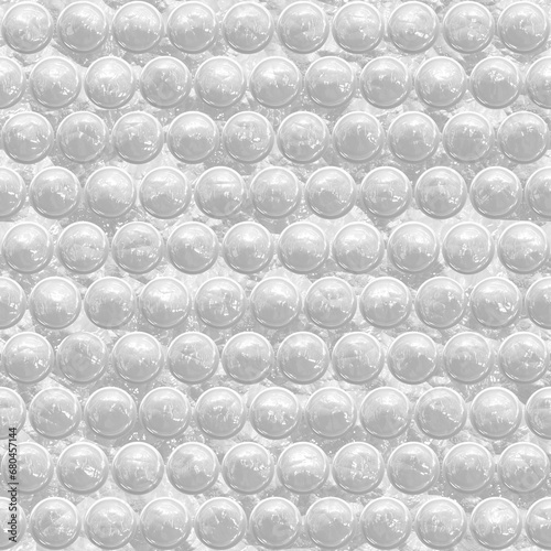 Bubble Wrap seamless pattern. Seamless Hi-res (8000x8000) texture, realistic polyethylene bubble packaging. Fashion graphic background design. © Akova