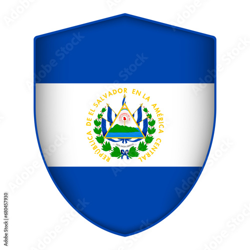 Free Download El Salvador flag in shield shape. Vector illustration. - GFXLoad