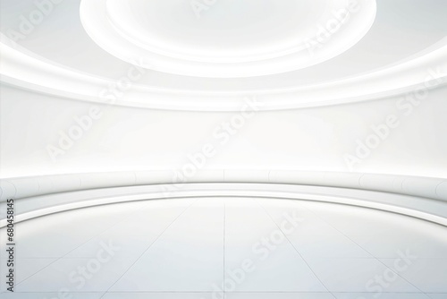 Obraz na płótnie Abstract futuristic architecture background, Minimal technology white backdrop w salonie