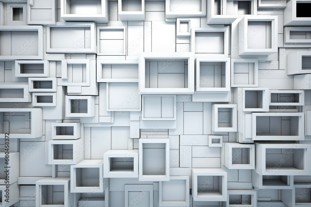 Fototapeta premium Abstract futuristic architecture background, Minimal technology white backdrop