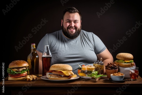 A Young Man Taking His Size Unhealthy Food