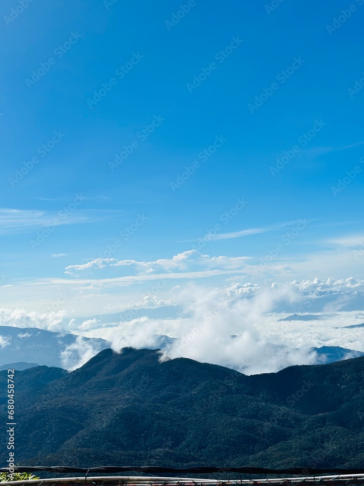 mountains and clouds in Sripada Sri Lanka