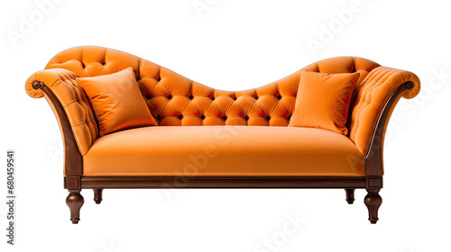 Tangerine Classic Divan Isolated on Transparent or White Background, PNG