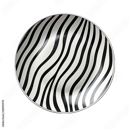 Striped Plate Isolated on Transparent or White Background, PNG