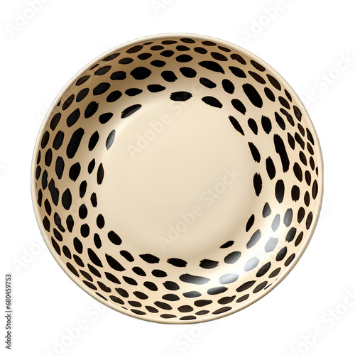 Plate with Leopard Print Isolated on Transparent or White Background, PNG