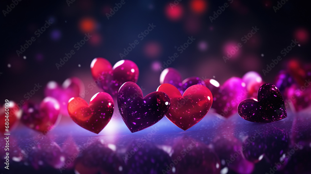Valentine's day abstract background with copy space. AI