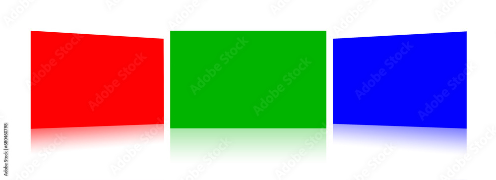 RGB Insert report or screenshoot blank template red,  green and blue (RGB) for presentation layouts and design.