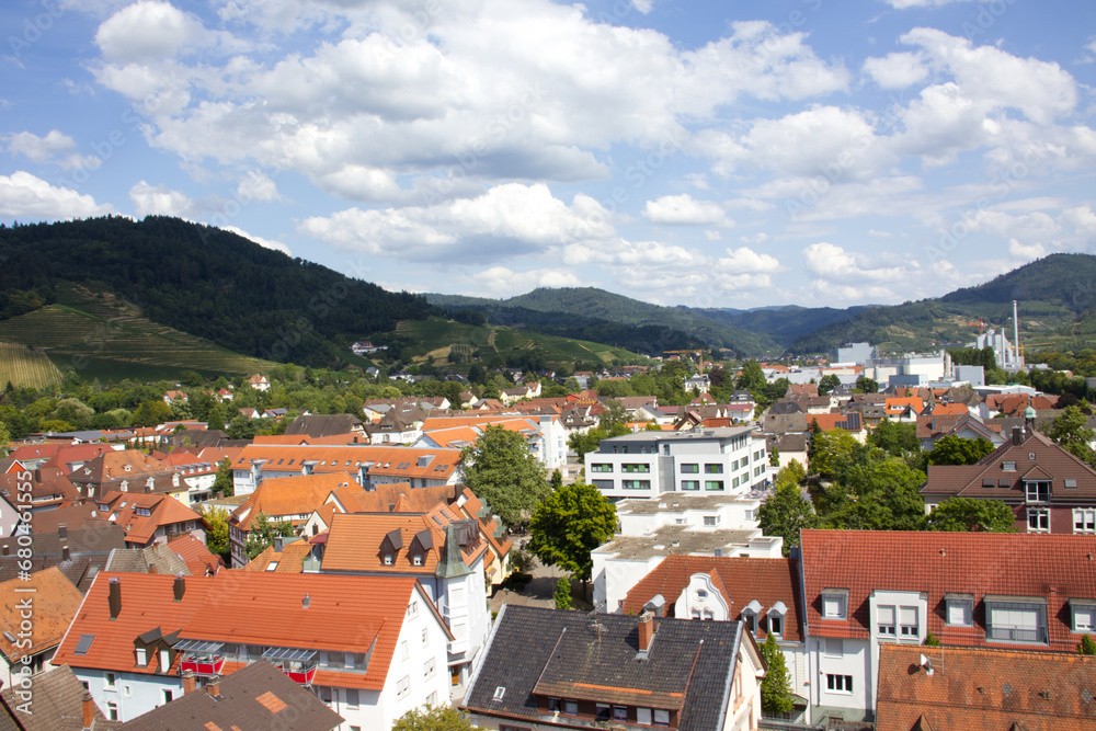 Panorama von Oberkirch im Ortenaukreis (Schwarzwald)