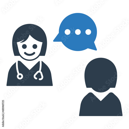 Doctor patient discussion icon