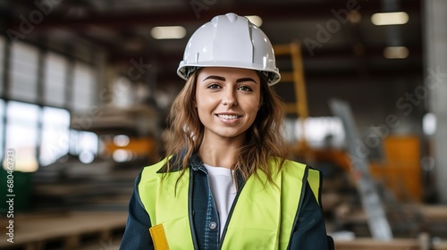 Portrait of a proud builder girl