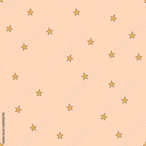 seamless pattern with stars in boho colors
