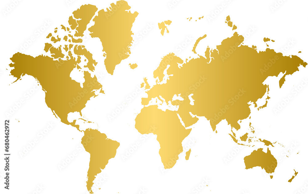 Obraz premium Gold world map, golden world map