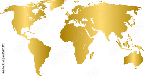 Fototapeta Naklejka Na Ścianę i Meble -  Gold world map, golden world map