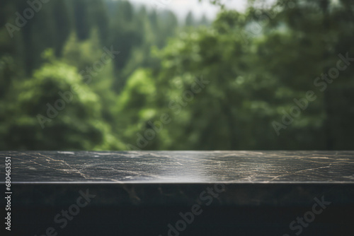 Stone Table in Serene Forest Clearing