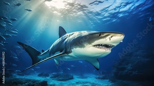View of an ocean shark underwater