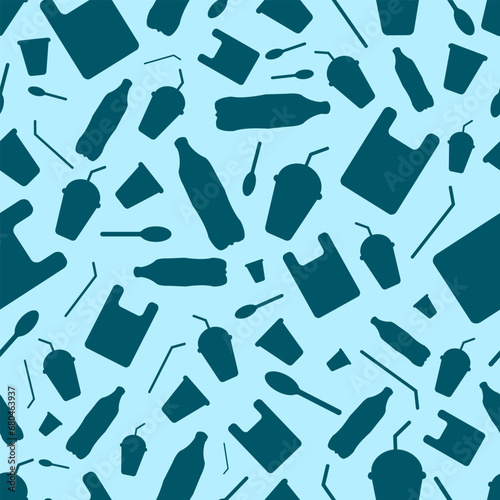 Say no to plastic, seamless pattern.