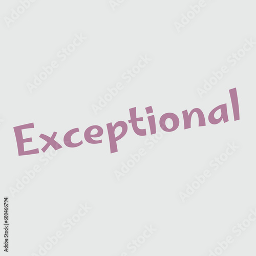 Exception word letters typography,minimal,vector design. Uniqueness branding concept.