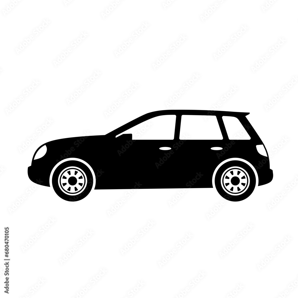 Hatchback car icon vector. Crossover car silhouette for icon, symbol or sign. Hatchback car graphic resource for transportation or automotive