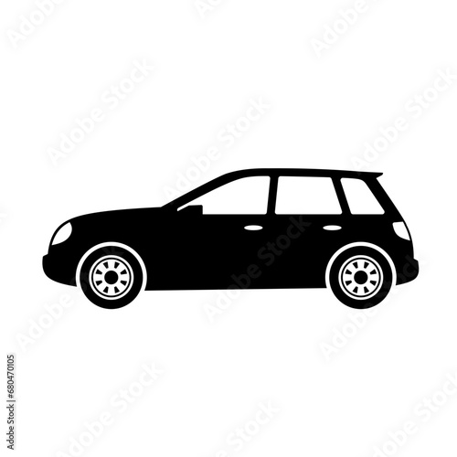 Hatchback car icon vector. Crossover car silhouette for icon  symbol or sign. Hatchback car graphic resource for transportation or automotive