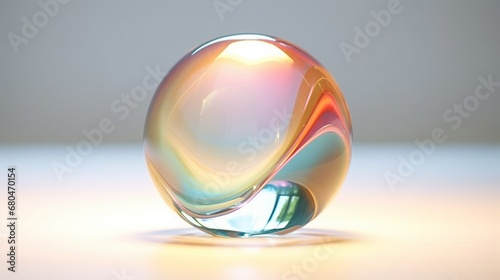 Glass paper weight, white background