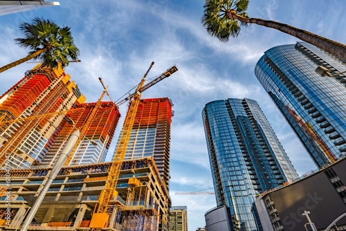 4K Image: Los Angeles Skyline and New Construction of Modern Buildings