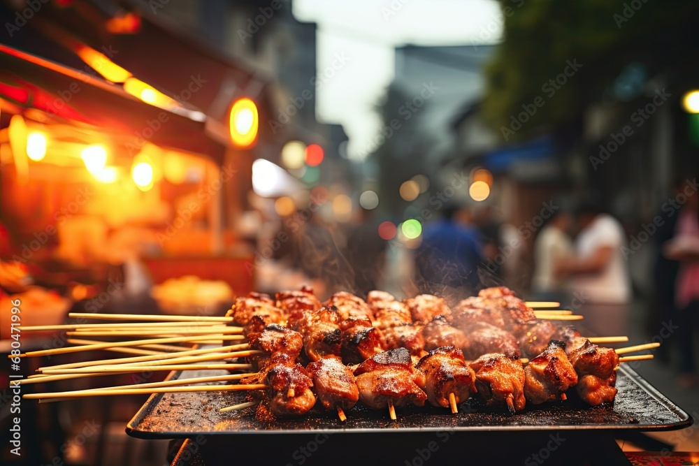 Negima yakitori. asian street food Negima yakitori. asian street food