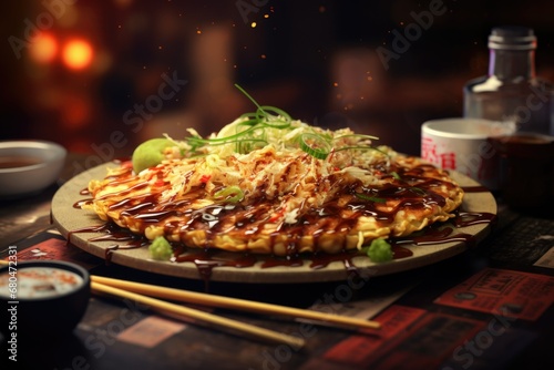 Okonomiyaki. asian street food