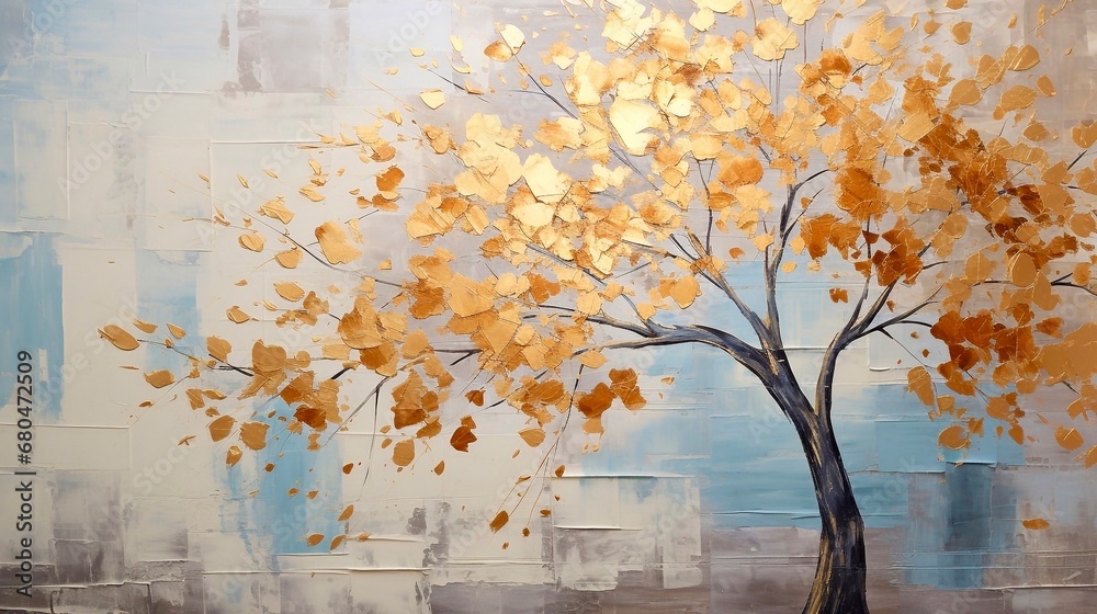 Tree oil painting, generative ai