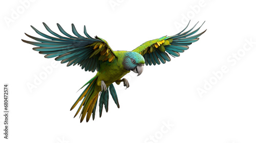 Animals Parrot Flies Alpha Matte 3D Rendering photo