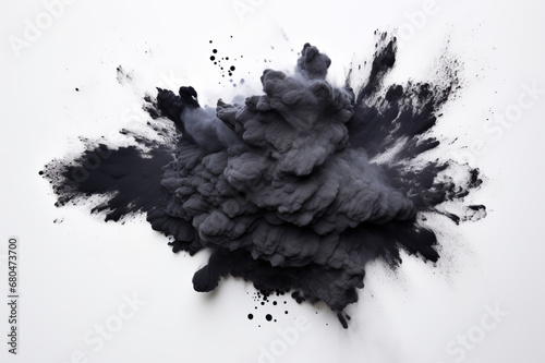 abstract powder color in isolated white background