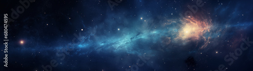 A vast view of a distant galaxy seen through a space telescope, for wallpapers, 32:9 ratio © 대연 김
