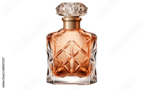 Perfume Elegance Glass Bottle on White or PNG Transparent Background. photo